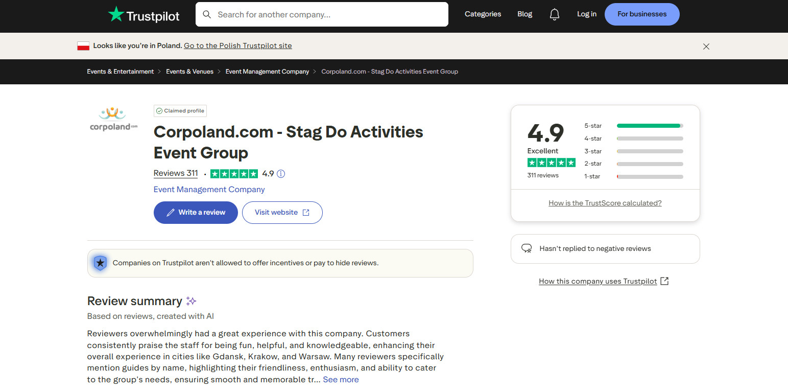 Corpoland Event Group- Reviews